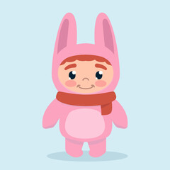 Kids Christmas costume mascot design illustration