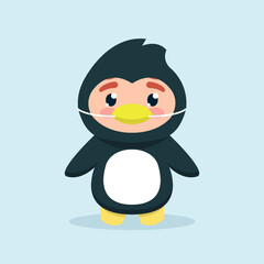 Kids Christmas costume mascot design illustration