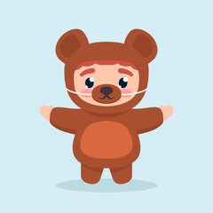Kids Christmas costume mascot design illustration