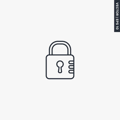 Lock encryption, linear style sign for mobile concept and web design