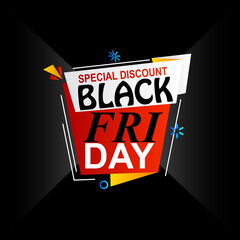 vector design black friday tag promotion with abstract origami concept