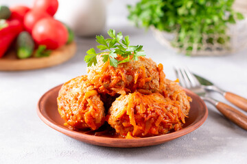 Meatballs with cabbage. Lazy cabbage rolls with vegetables