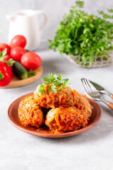Meatballs with cabbage. Lazy cabbage rolls with vegetables