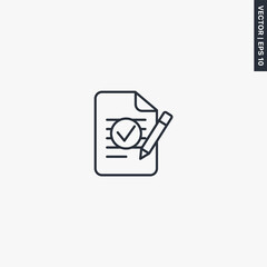 Check file, linear style sign for mobile concept and web design