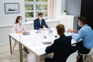 Face Mask Office Social Distancing Meeting