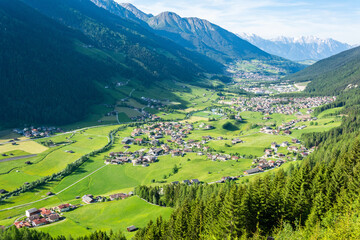 View over Stubaital valley in Tirol, Austria