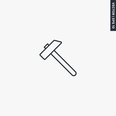Hammer, linear style sign for mobile concept and web design