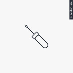 Straight screwdriver, linear style sign for mobile concept and web design