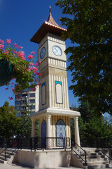 Fototapeta na wymiar The clock tower in springtime - Kutahya, Turkey