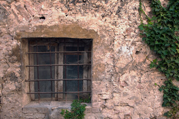 old window of old italian medieval house