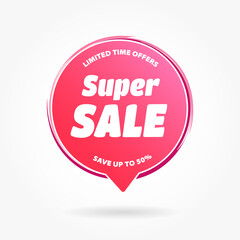Super Sale Shopping Round Tag