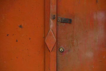 old wooden door and handle
