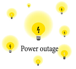 unusual icon (banner) showing the shutdown of electricity, power outages