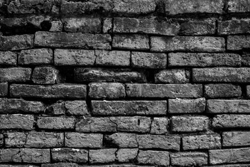 old brick wall and crack on the wall