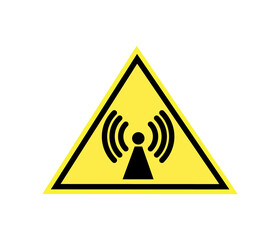 industrial warning about the sign of electromagnetic radiation, labor protection