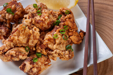 .Karaage. Typical Japanese fried chicken.