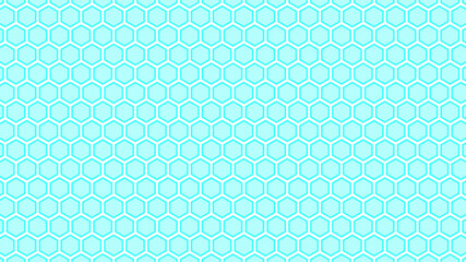 White background textured with light green blue abstract hexagon pattern