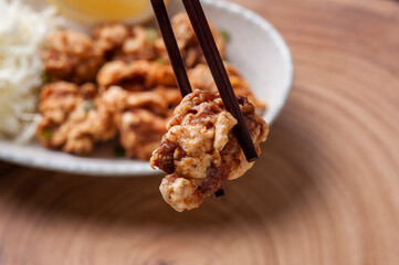 .Karaage. Typical Japanese fried chicken.