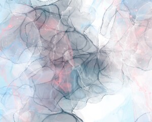 Beautiful watercolor paint art like magic dream imagination abstract background. Illustration in princess pastel theme with small glitter. Blue, pink, white, grey color for logo, page cover, love