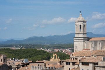 Fototapeta na wymiar The city of Girona, skyline.
