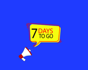 4 days to go speech bubble with Loudspeaker. Banner for business, marketing and advertising. Vector illustration