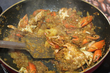 delicious crab curry preparation in indian style seafood in indian resturants desi village crab cooking