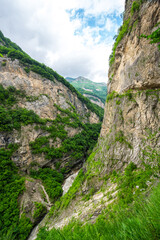 Cherek gorge in the Caucasus mountains in Russia