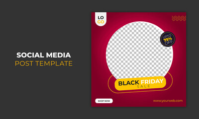 Black Friday Social Media post banner or poster ads design template 