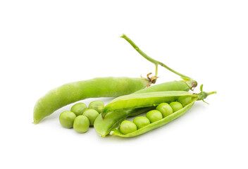 Green ripe peas.