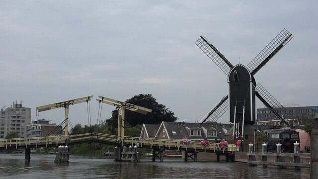 Leiden by boat (Netherlands)