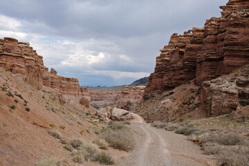 Nature reserve: Charyn canyon, near Almaty. This is a dry gorge washed by meltwater. The area is also called the valley of Castles.