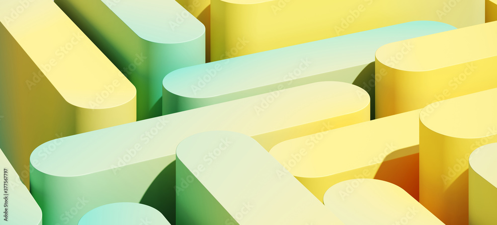 Wall mural minimal abstract mockup background for product presentation. yellow and green blending gradient podi