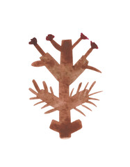 Watercolor dried flowers in the style of primitivism. Decorative autumn flower for a variety of stylish design compositions. 