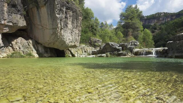 Siurana river in Serra de Montsant and Muntanyes de Prades, Catalonia in Spain.
