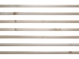 Set sawed wooden plank, wood slab isolated on white background and texture, clipping path