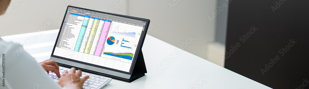 Poster spreadsheet data business work
