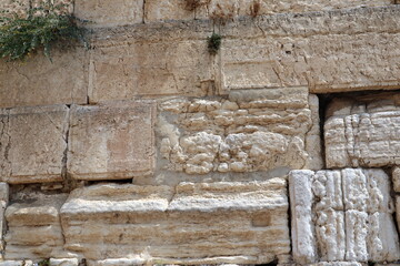 the ancient huge stones of the western wall in jerusalem also called kotel maaravi a