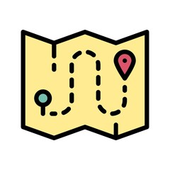 parade related map or location page with location pin vector with editable stroke