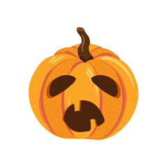 Spooky pumpkin with scary face for halloween