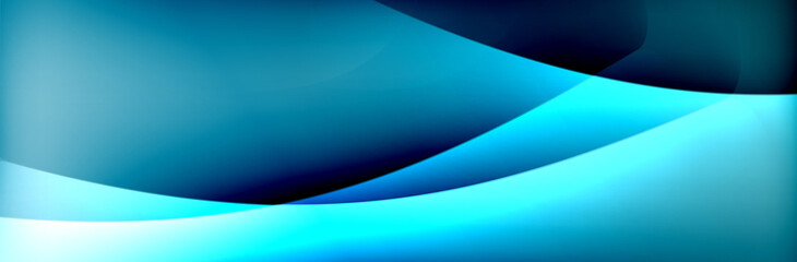 Fluid gradient neon color waves, vector abstract background