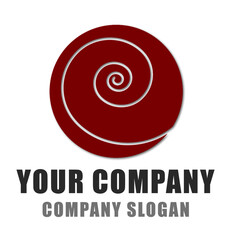 Logo mit Spirale in rot