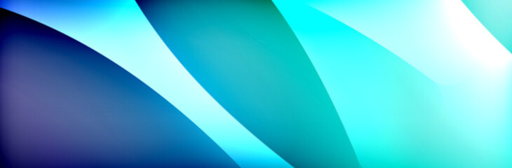 Fluid gradient neon color waves, vector abstract background