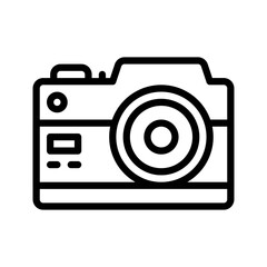 parade related photos camera with button and flash light vector in lineal style,