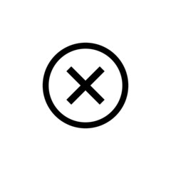 cross sign icon black and white