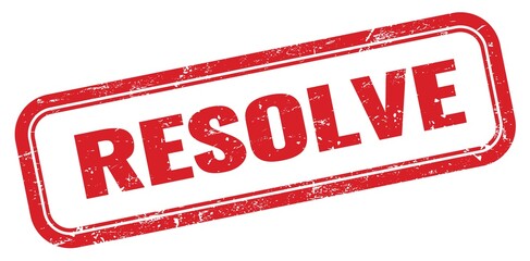 RESOLVE red grungy rectangle stamp.