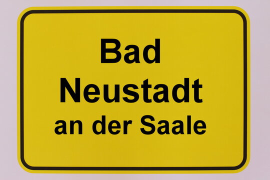 Grafische Darstellung des Ortseingangsschildes der Stadt  Bad Neustadt an der Saale