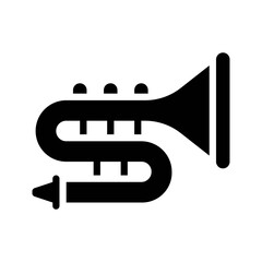 parade related celebration trumpet with buttons vector in solid design,