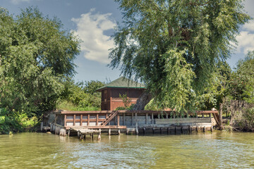 Fototapeta na wymiar Ankudinovo river summer house. Vilkove, Ukraine.