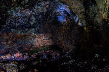 algar do carvalho.
view of the cave algar do cavalho an hole in the heart of the earth. terceira, azore, portugal