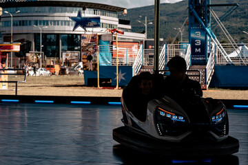 Child having fun at amusement park